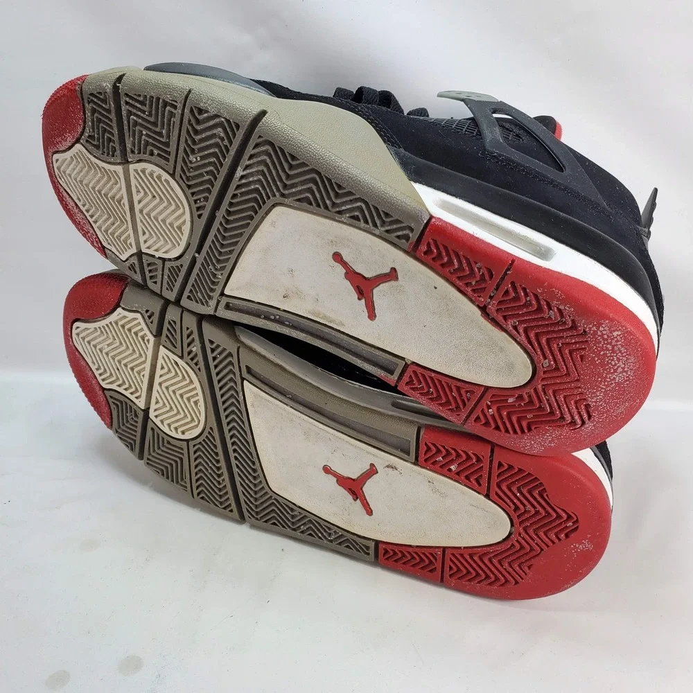 Jordan Air Jordan 4 Retro Mens 9 Black Bred 2012 308497-089‎ Basketball Shoes
